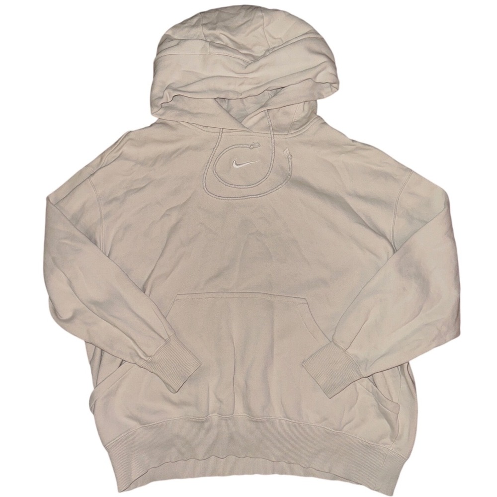 Nike Phoenix Fleece Oversized Hoodie Cream Oatmeal Swoosh DQ5860-141 Womens L